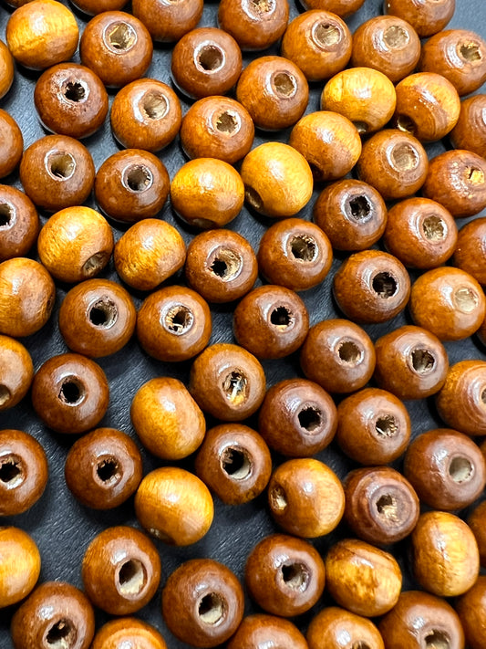 WOOD ROUND BEAD | LIGHT BROWN