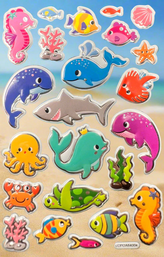 EMBOSSED OIL STICKERS | AQUA FRIENDS