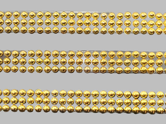 MICRO HALF-PEARL METAL STONE STICKER GOLD