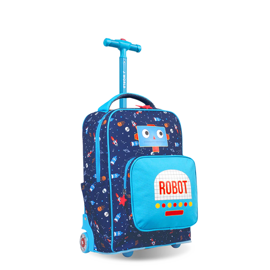 Sparkle 15 Inch Kids Rolling Backpack Carry On | Robot