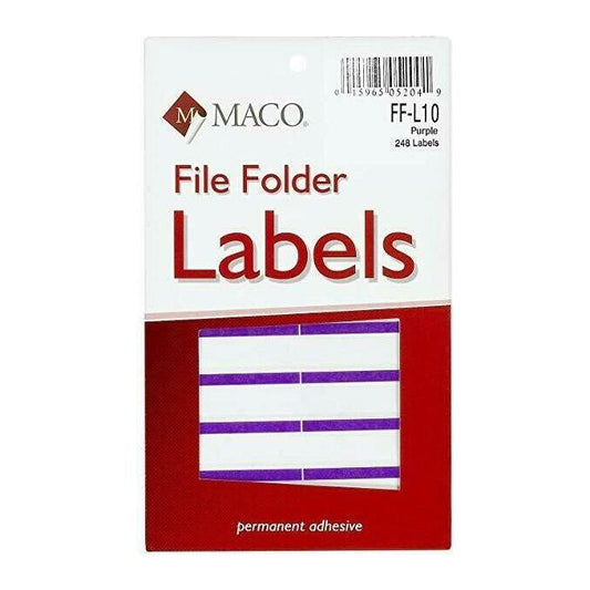 FILE FOLDER LABELS PURPLE 9/16" X 3-7/16" 248 PC