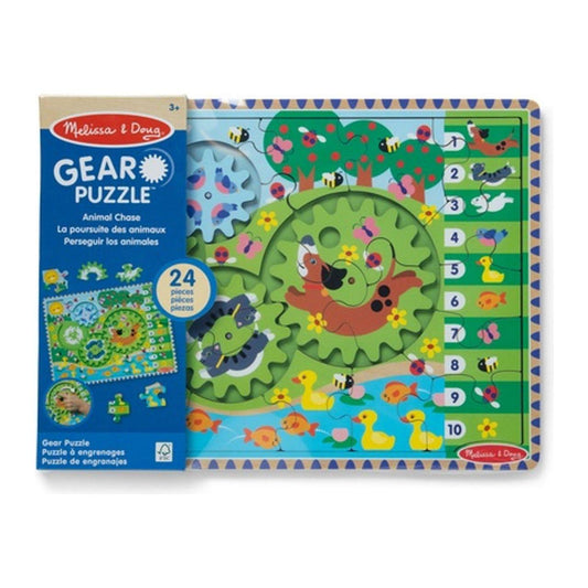Animal Chase I-Spy Wooden Gear Puzzle