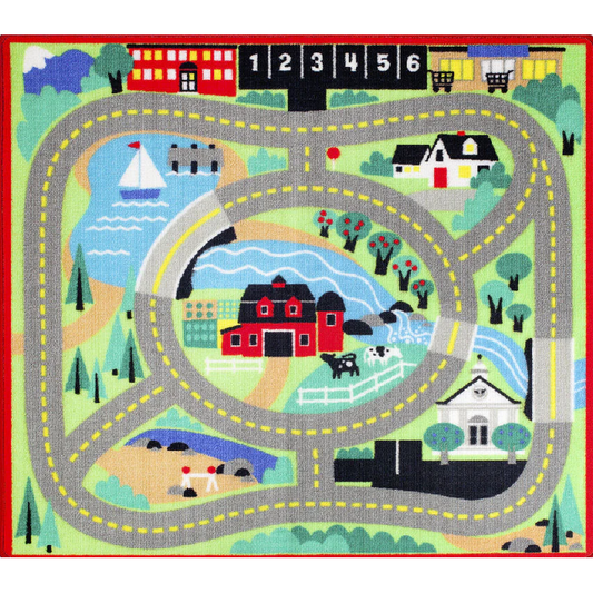 Round the Town Road Rug & Car