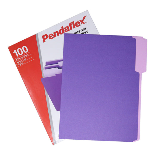 FOLDER INTERIOR LETTER PURPLE BOX/100