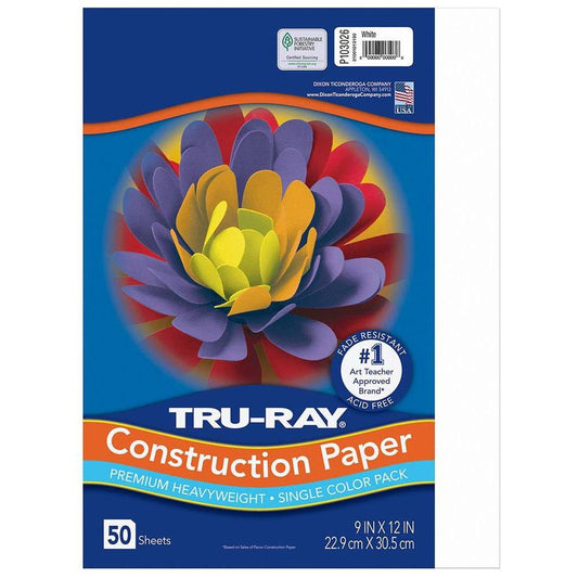 PAPEL CONSTRUCCION WHITE PQT.50