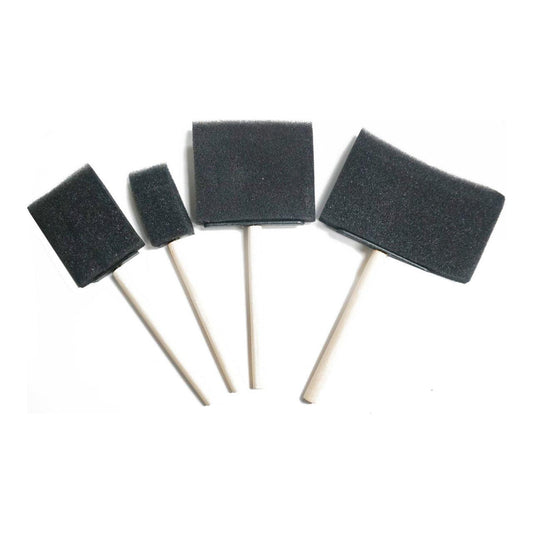 WOOD STICK SPONGE PAINT TOOL BLACK 4 PC