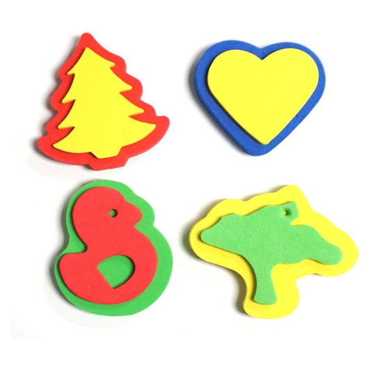 FOAM SHAPE PAINT STAMP HEART-TREE-DUCK-BIRD