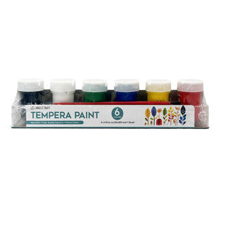 TEMPERA PAINT SET IN TRANSPARENT CASE 6 X 20ML