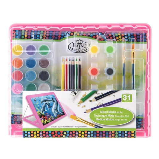 MIXED MEDIA BLUE EASEL ART SET
