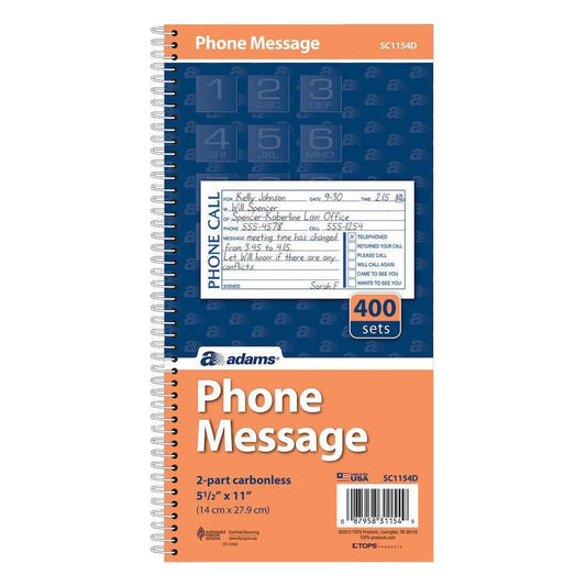LIBRETA MENSAJE TELEFO 2PT 400SET