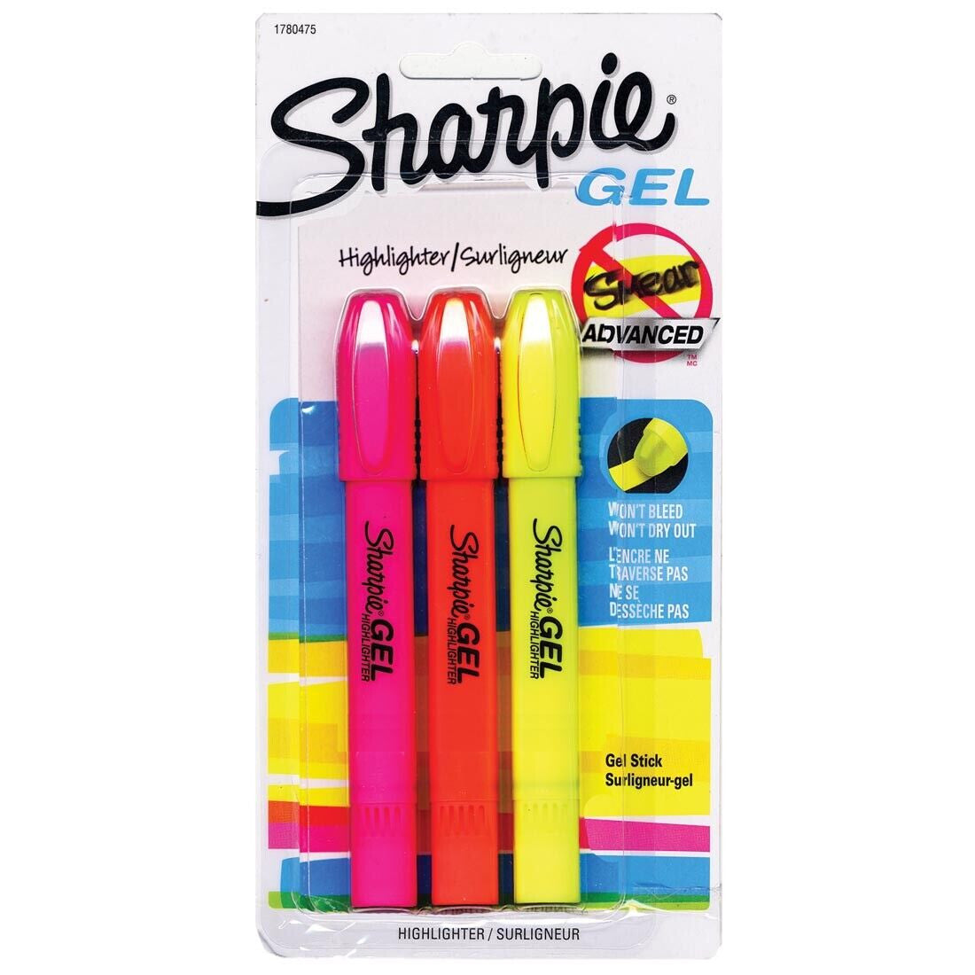 SHARPIE GEL HILITER ASST. PQT.3