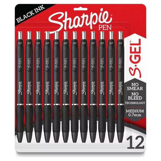 SHARPIE S.GEL 0.7MM 12CT BLACK