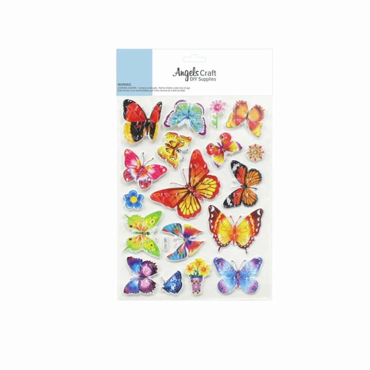 COLORFUL BUTTERFLY 3D STICKER 17 PC