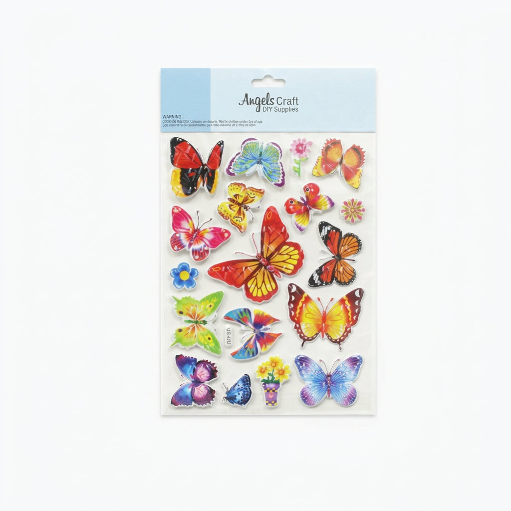 Colorful Butterfly 3D Sticker 17 pc - JA Riollano
