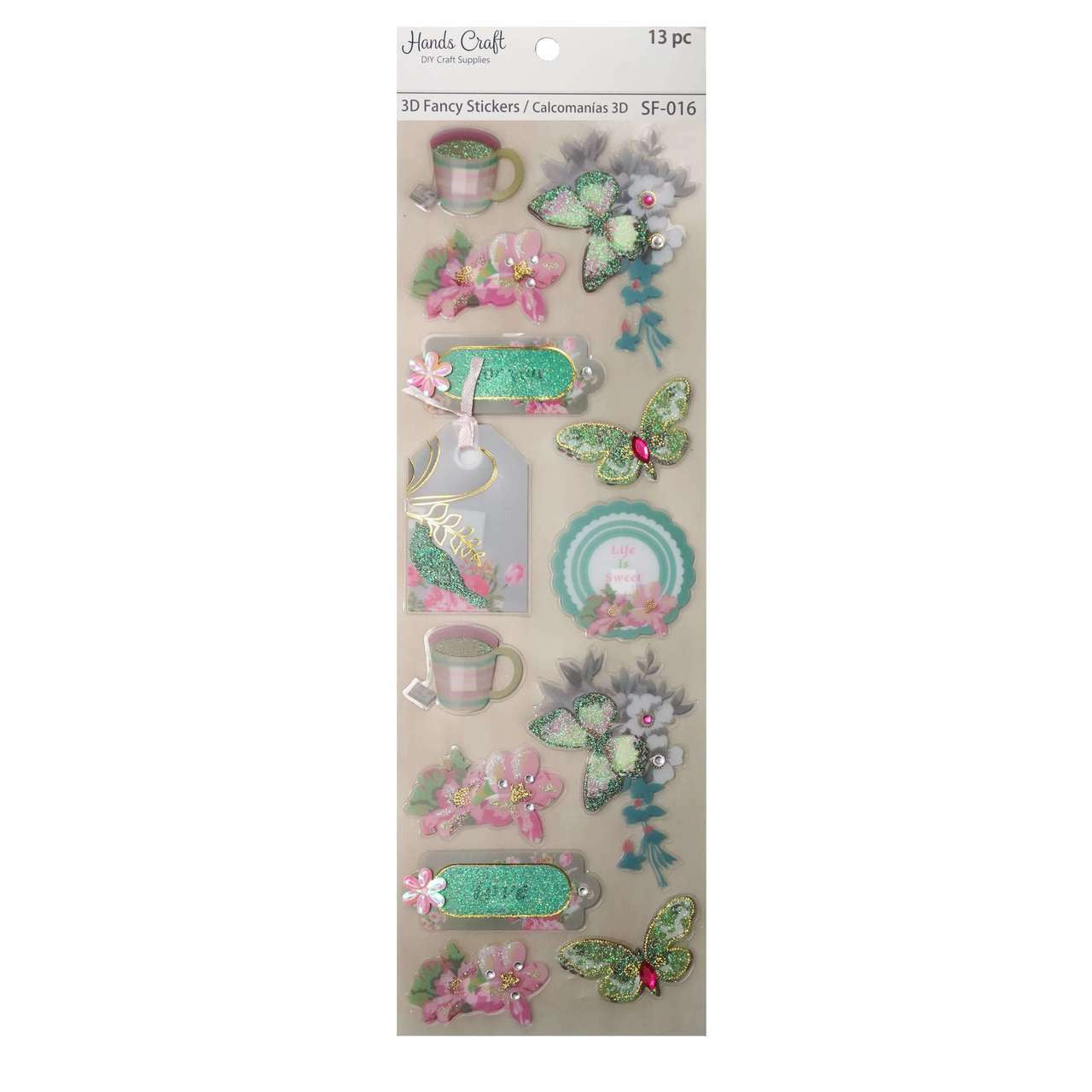 VINTAGE GARDEN 3D STICKE 13 PC