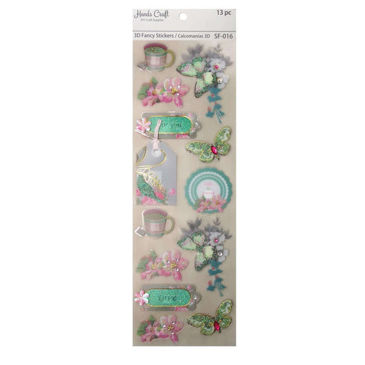 VINTAGE GARDEN 3D STICKE 13 PC