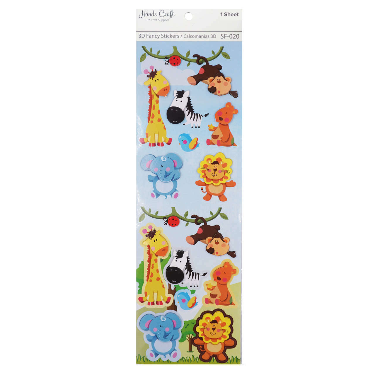 SAFARI ANIMAL 3D STICKER 14 PC