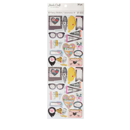 CUTE VINTAGE 3D STICKER 30 PC