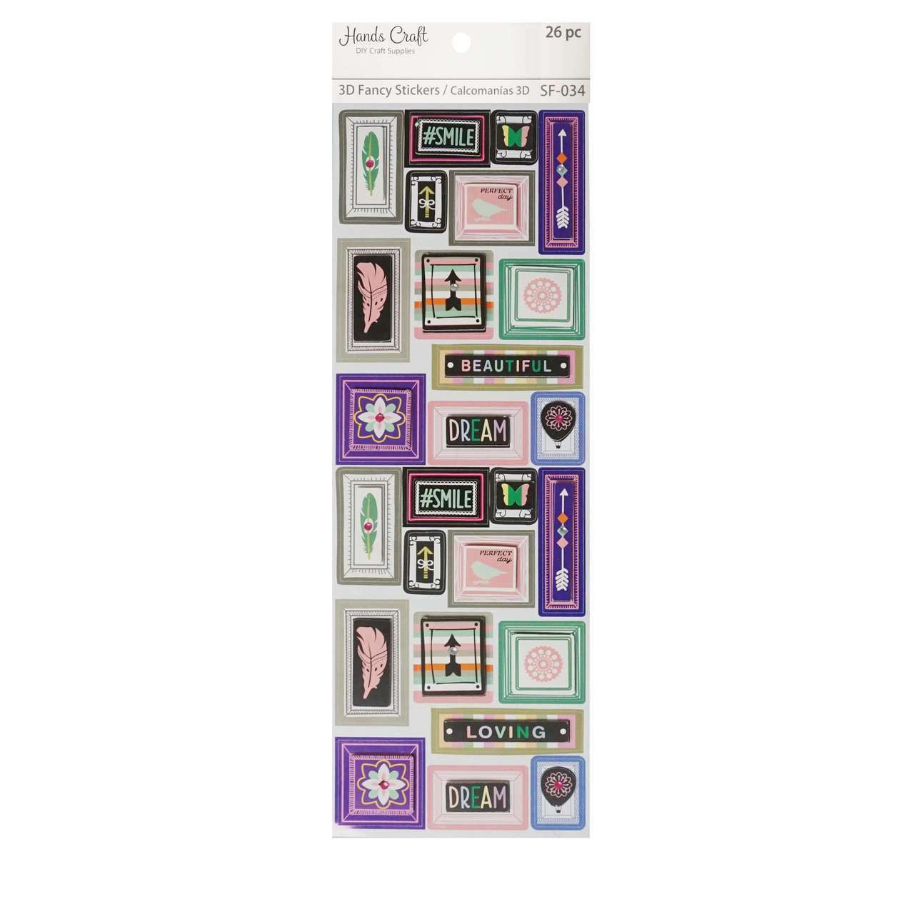 BOHO 3D STICKER 26 PC