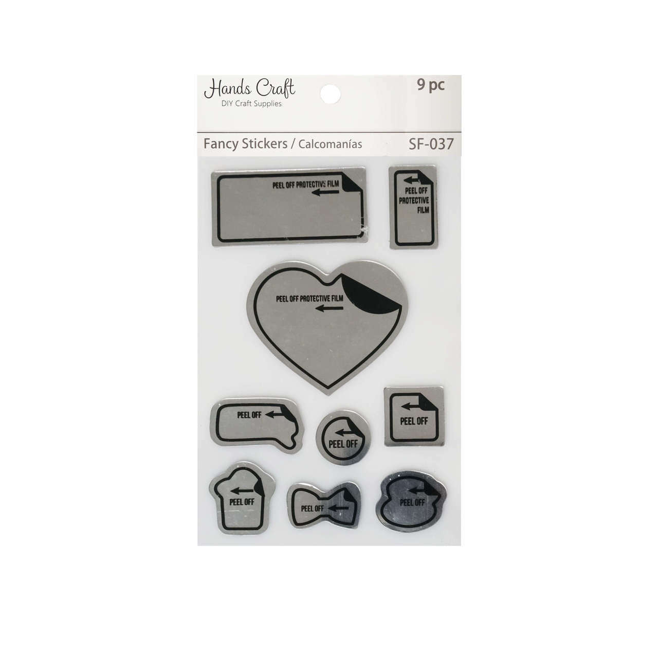 ASSORTED MIRROR STICKERS 9 PC