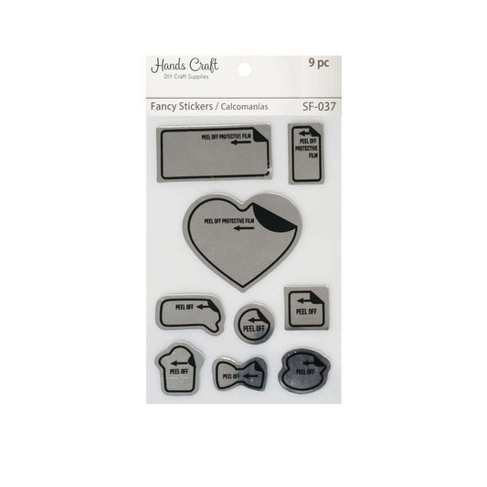 ASSORTED MIRROR STICKERS 9 PC