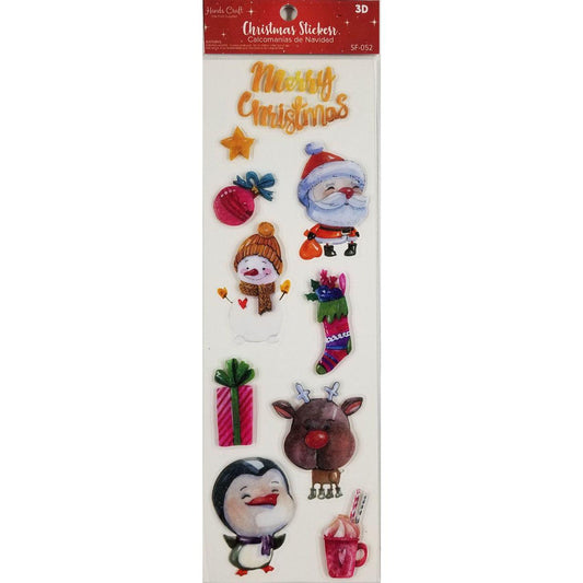 VINTAGE CHRISTMAS STICKER 10 PC