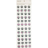 SILVER EMOJI GLITTER STICKER 48 PC
