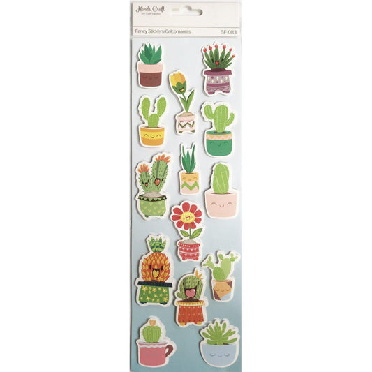 SMILEY CACTUS 3D STICKER 14 PC