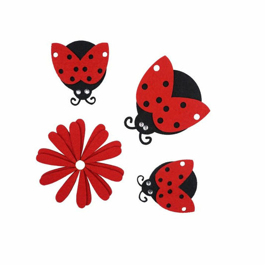 LADY BUG FELT SHAPES 4 PC