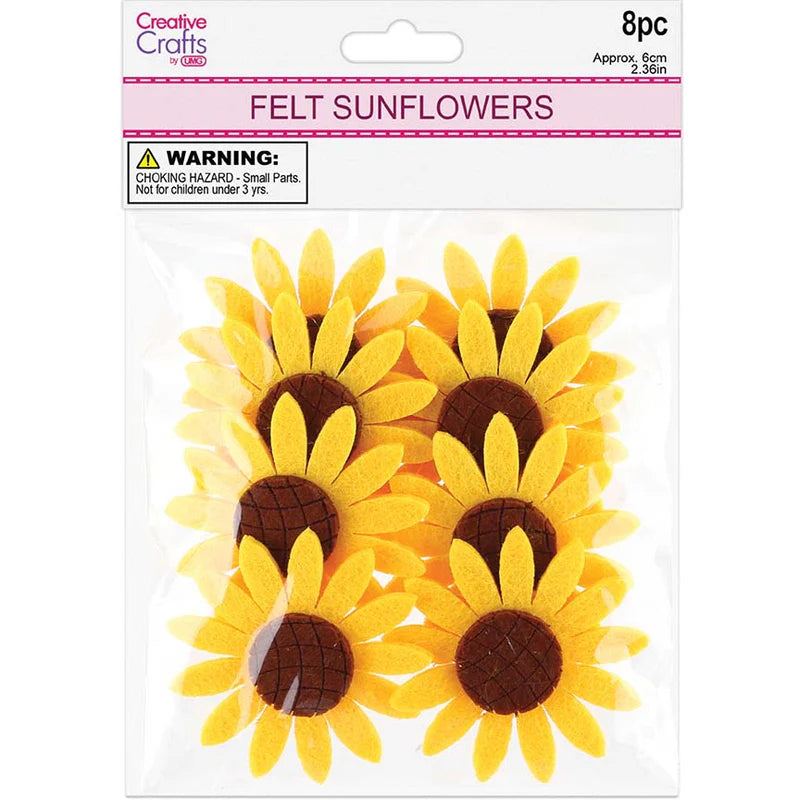Sunflower Felt | 6cm | 8pc