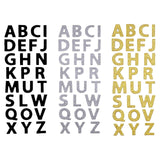 UPPER CASE LETTERS GLITTER STICKER BLK-SIL-GOLD