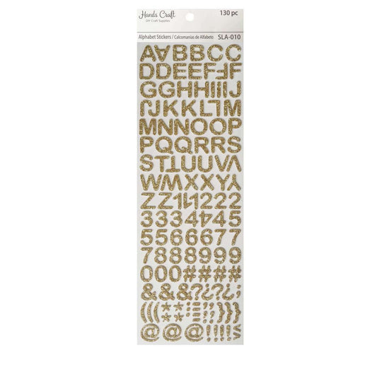 ALPHABET STICKERS GOLD 130 PC
