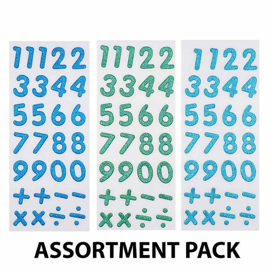 FOAM GLITTER NUMBER STICKER BLUE-GREEN 29 PC