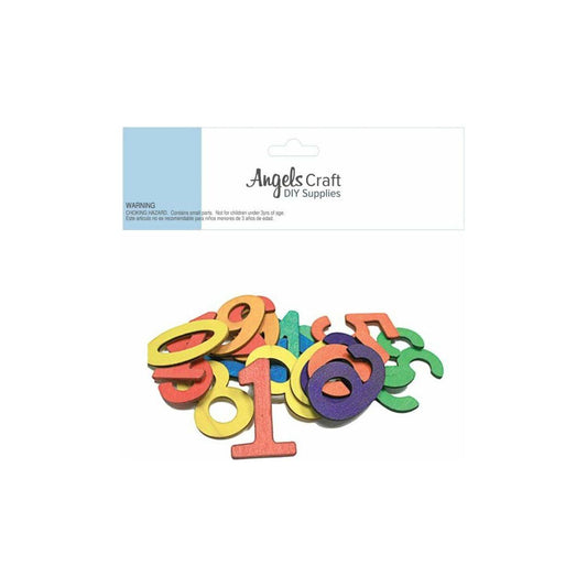 WOOD THIN NUMBERS ASST COLORS 20PCS