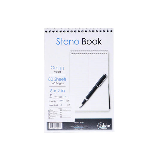 STENO BOOK ESPIRAL 80PG WHITE PAGE