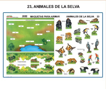 MAQUETA ANIMALES DE LA SELVA