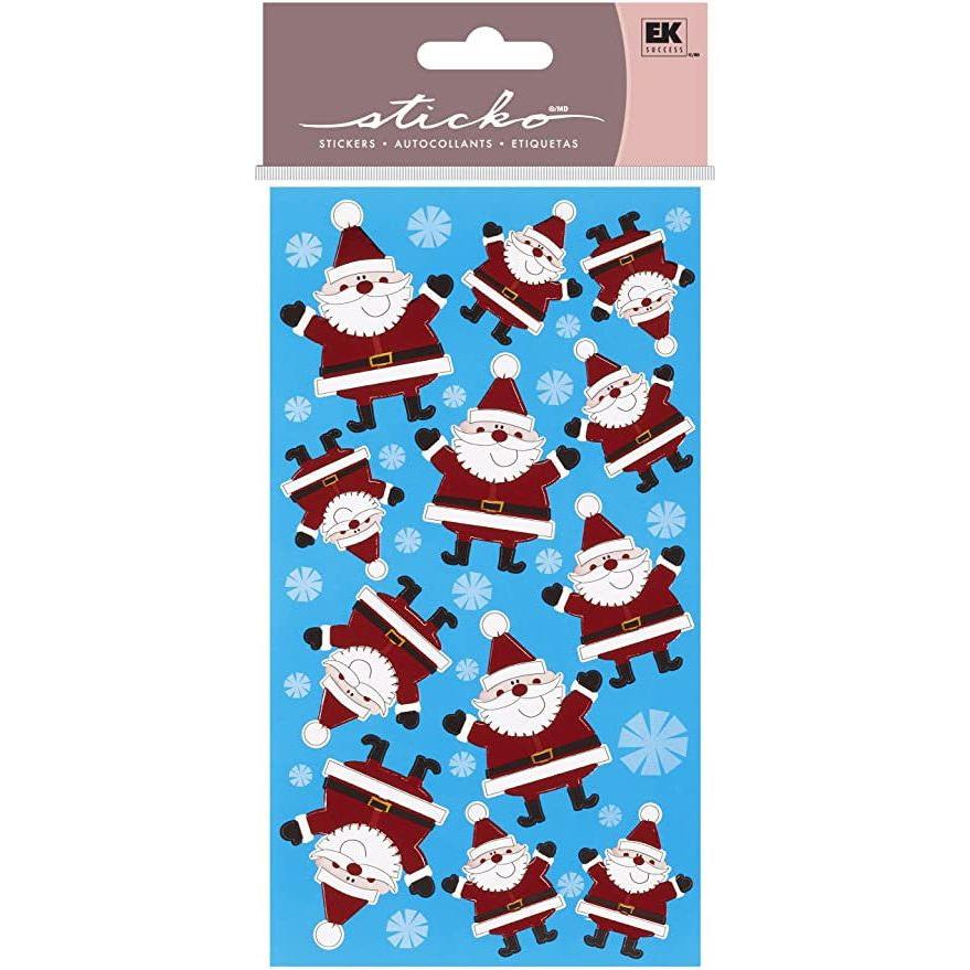 SANTA AND SNOWFLAKES STICKERS 12PCS