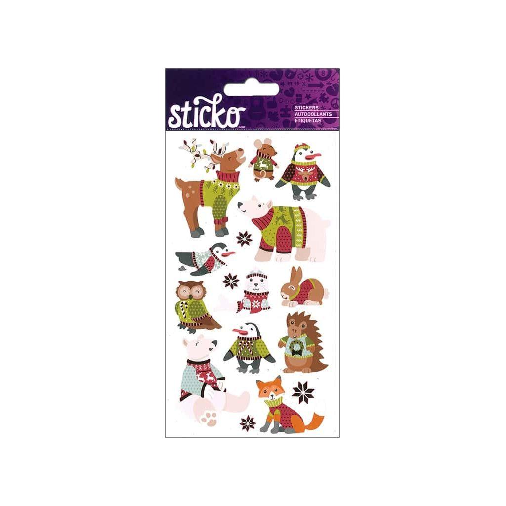STICKER HOLIDAY ANIMAL 16PCS