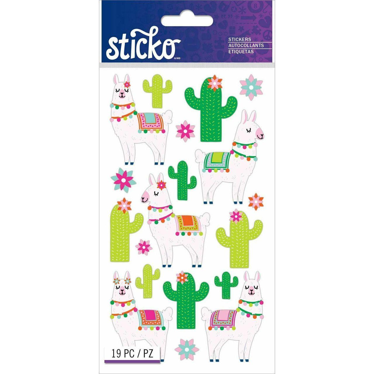 STICKER LLAMA AND CACTUS 19PCS