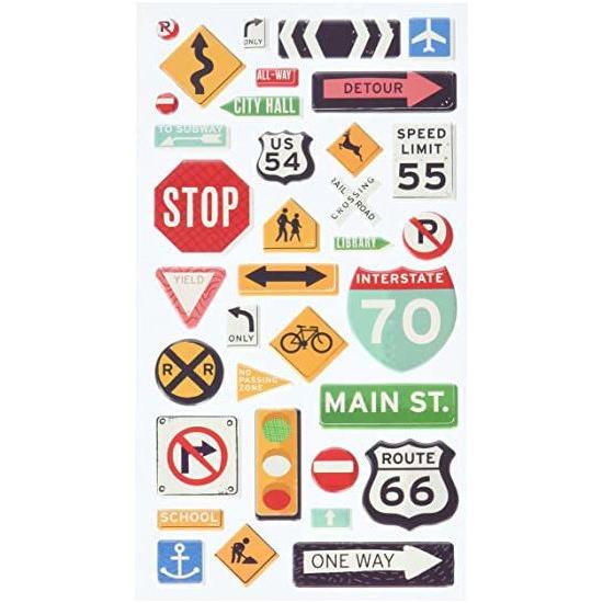 ROAD SIGN STICKERS 35PCS