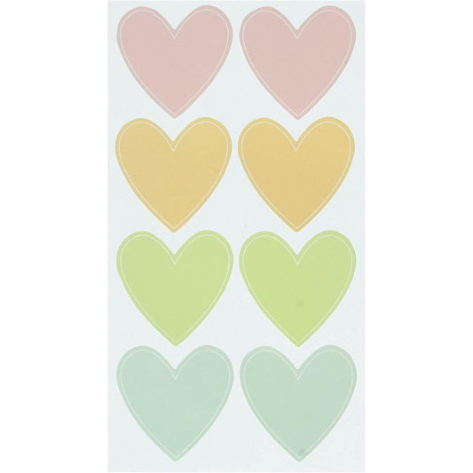STICKER COLOR HEART LABEL 8PCS