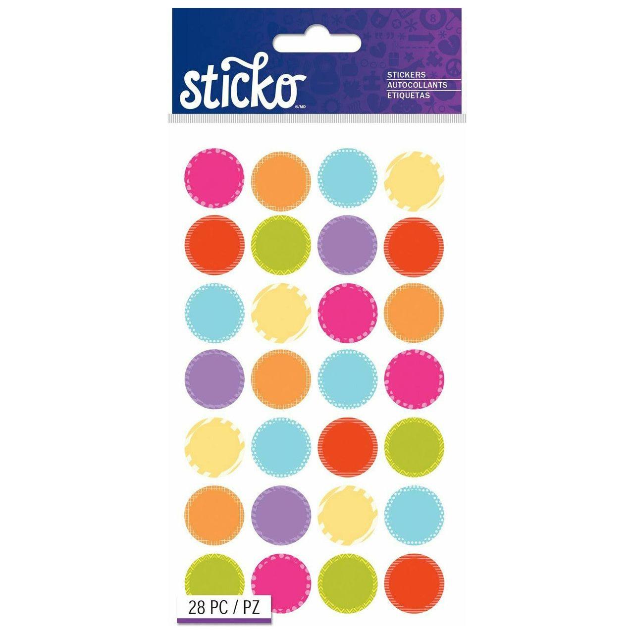 STICKER LABEL MINI CIRCLE BRIGHTS 28PCS