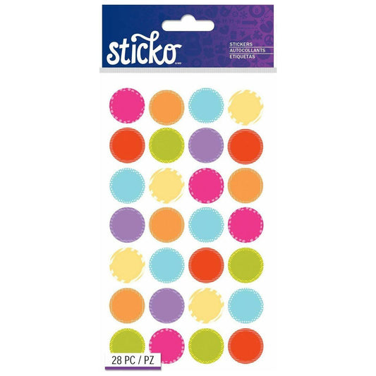 STICKER LABEL MINI CIRCLE BRIGHTS 28PCS