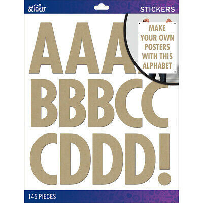 ALPHABET XL STICKER KRAFT 145PCS.