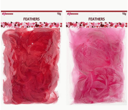VALENTINE FEATHERS 5-8CM 10G