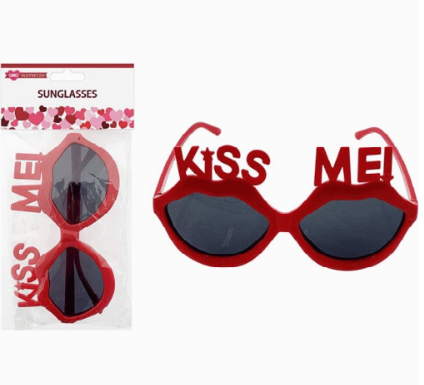 VALENTINE GLASSES "KISS ME" 15X8CM