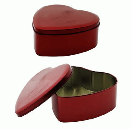 HEART TIN GIFT BOX RED 12CM