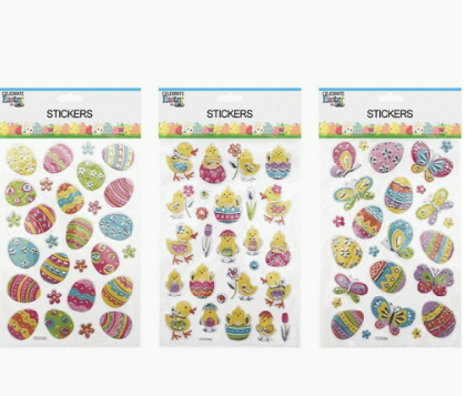 Easter Stickers Set Embossed
