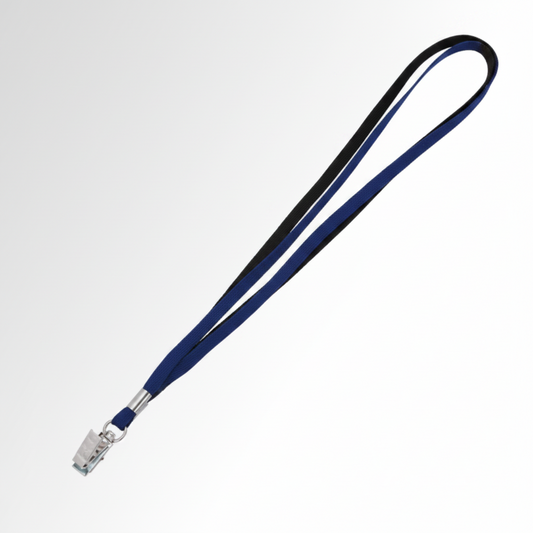 Lanyard w Badge Clip 36" Black/Silver 24/pk