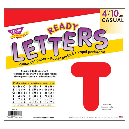 TRE LETTERS 4" CASUAL RED #T79902